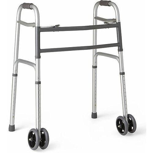 Strong Adjustable And Foldable Zimmer Frame With Strong Double Wheels
